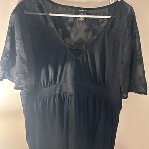 Torrid Black Flutter Sleeve Blouse